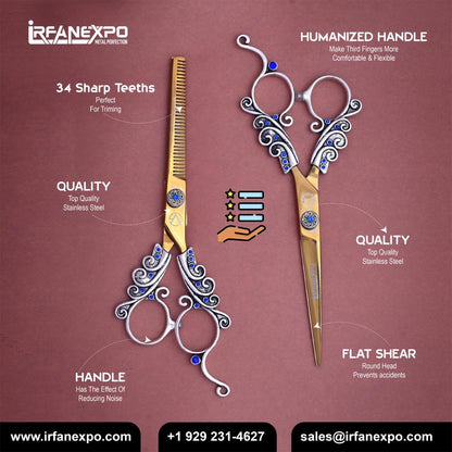 "Ornate Blue Accent Scissors"