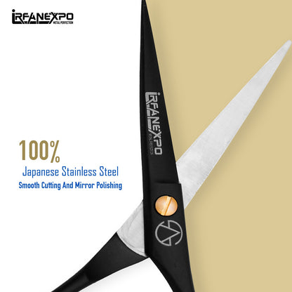IrfanExpo Professional Hair Cutting Scissors – Ergonomic Barber Shear with Gold Tension Screw (6.5”)