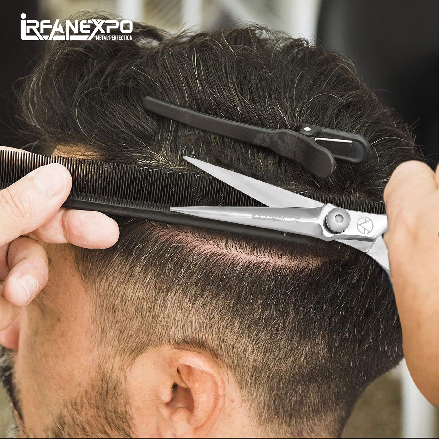 Premium Professional Barber Scissors – Stainless Steel Hair Cutting Shears with Leather Case